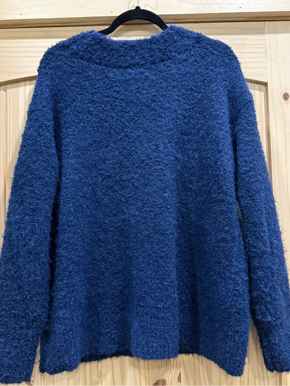 Aerie Blue Fuzzy Bouclé V-Neck Sweater Size XS - Picture 5 of 6
